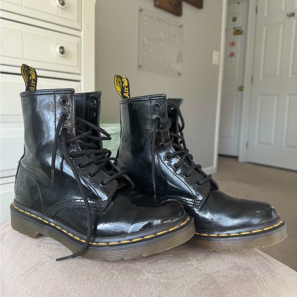 Women's Dr. Martens Black Patent Leather Boots